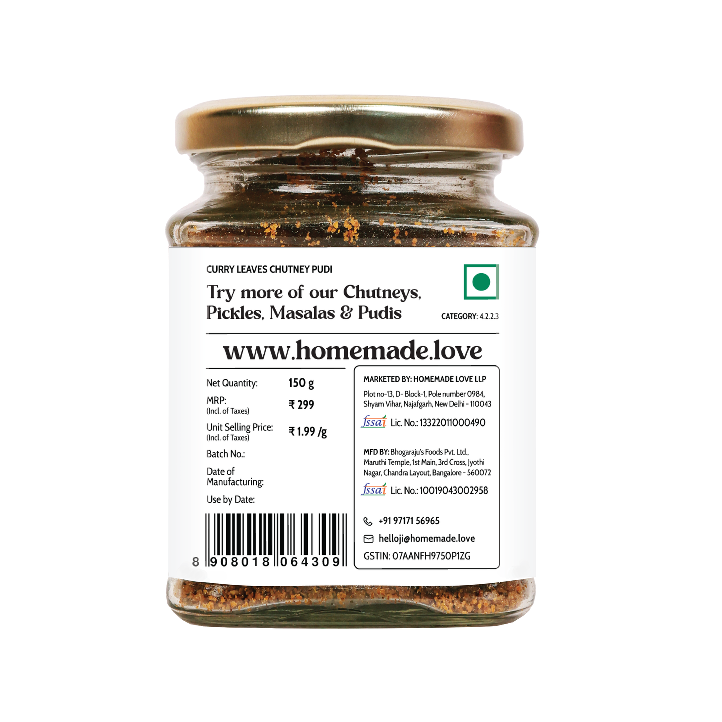Curry Leaves Chutney Pudi