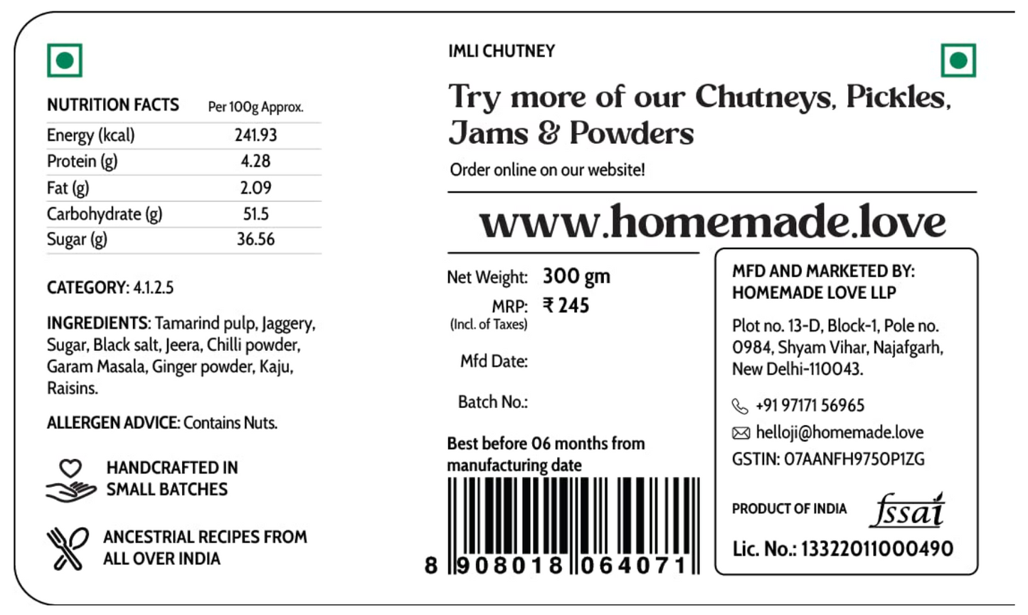 Imli Chutney with Jaggery Gud & Raisins