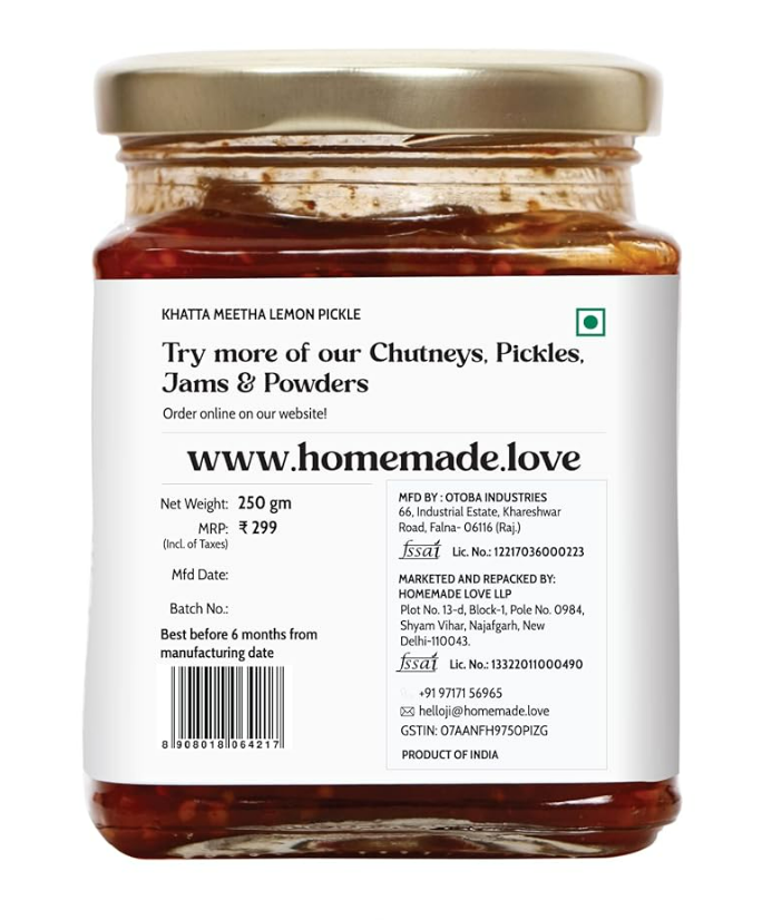 Lemon Pickle Khatta Meetha