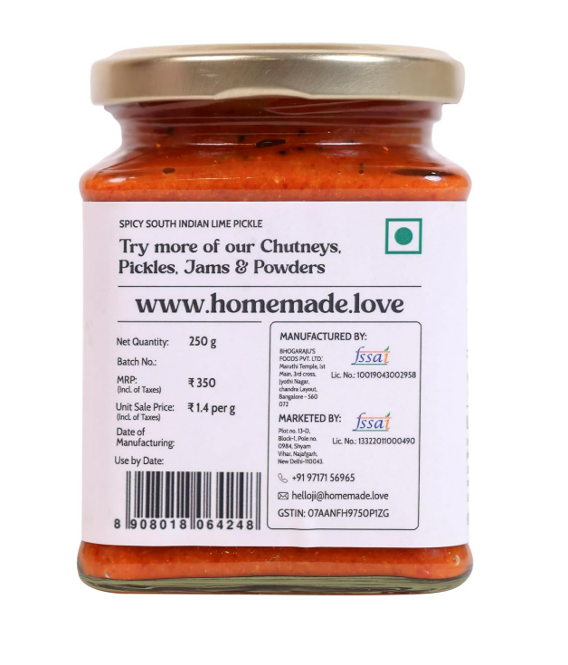 Spicy South Indian Lime Pickle