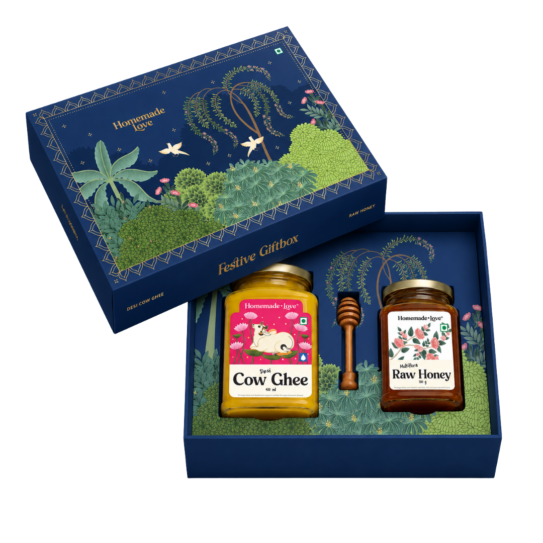 Festive Gift Box 01 - Desi Cow Ghee & Raw Honey