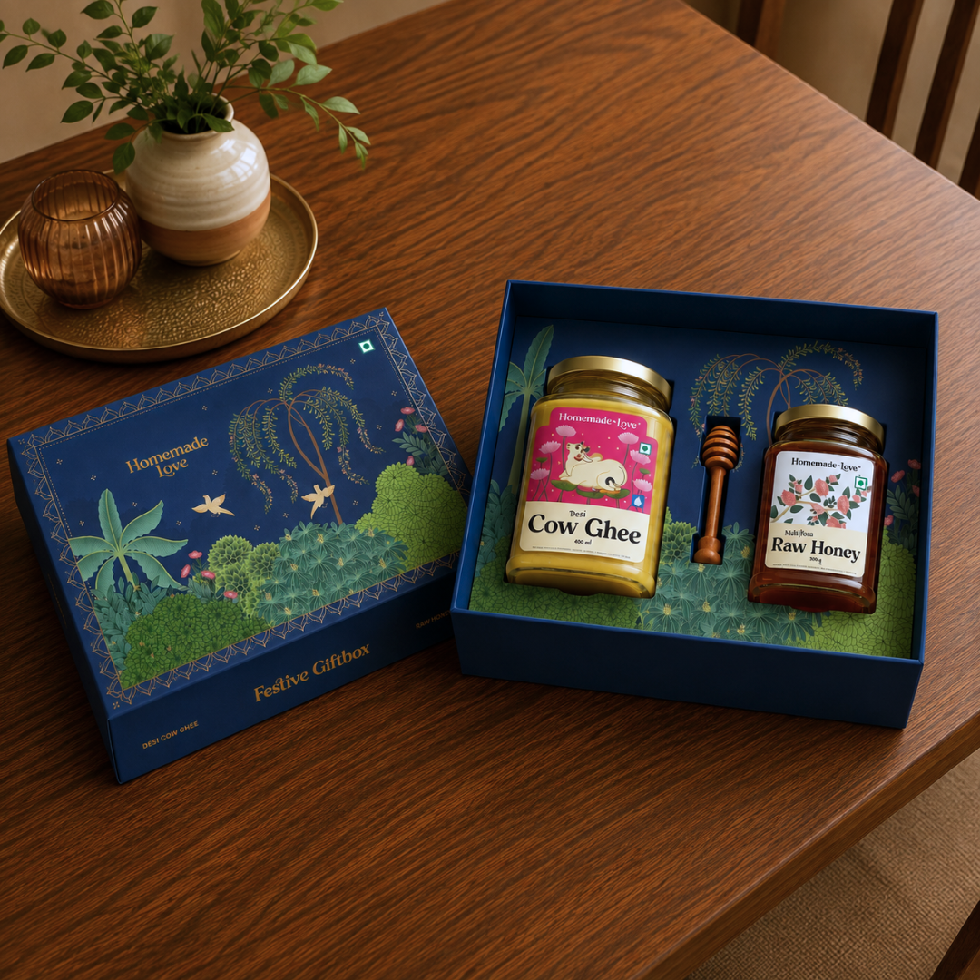Festive Gift Box 01 - Desi Cow Ghee & Raw Honey