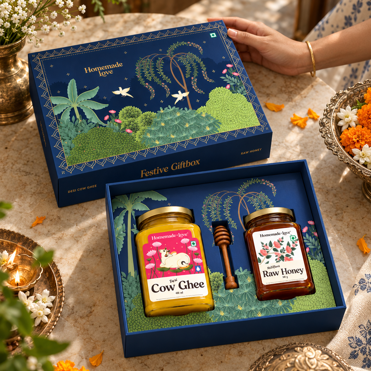 Festive Gift Box 01 - Desi Cow Ghee & Raw Honey