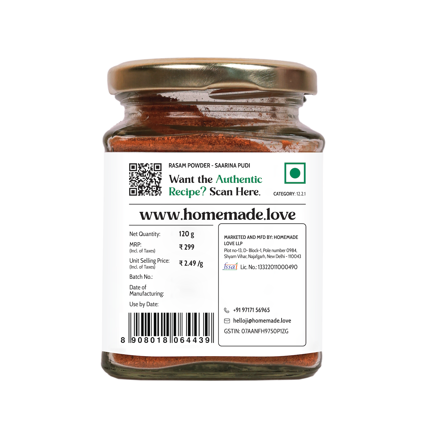 Rasam Powder - Saarina Pudi