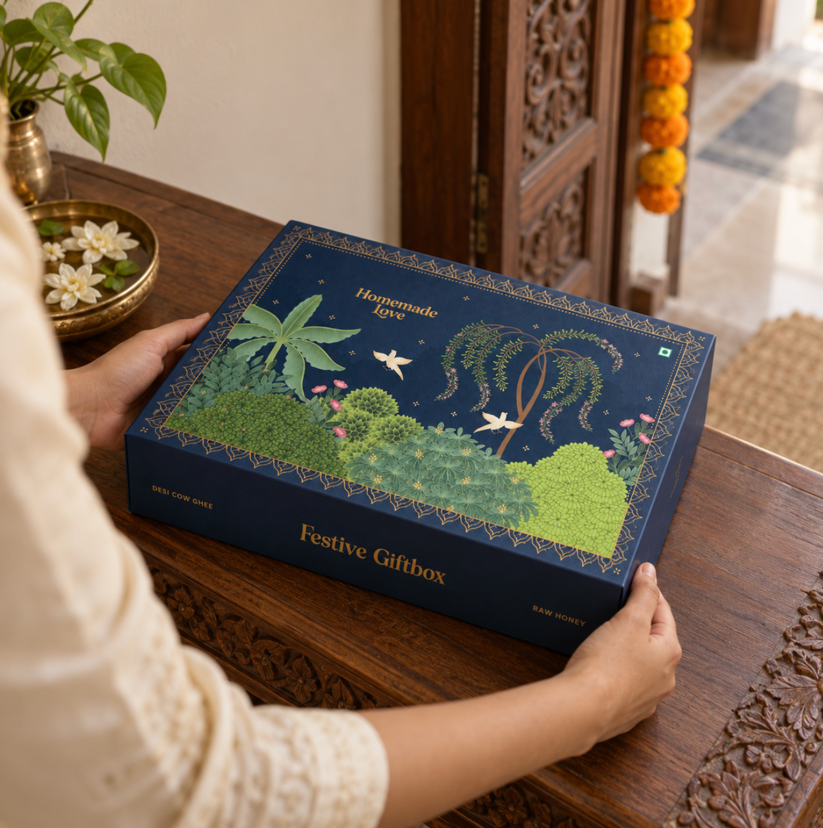 Festive Gift Box 01 - Desi Cow Ghee & Raw Honey